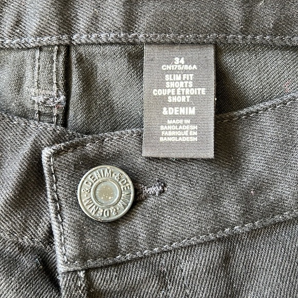 Men’s Slim Fit Black Denim Shorts Size 34 - Picture 5 of 7